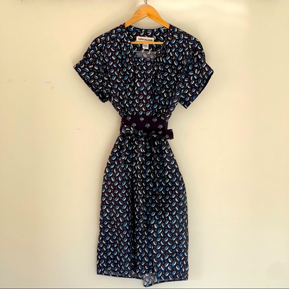 Caron Callahan Poplin Dress w Obi Belt (L/XL)